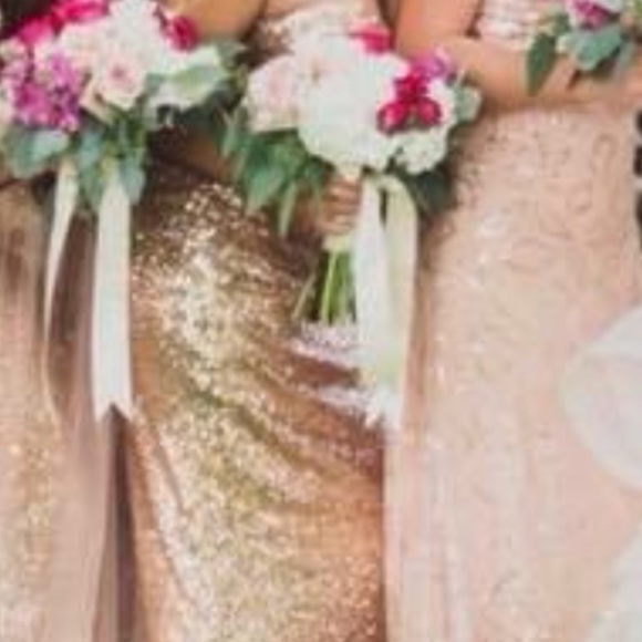 Alfred Angelo Rose Gold Sequin Dress - Picture 3 of 7